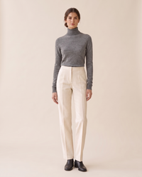 Marylebone Slim-Fit Brushed Knit Turtleneck Sweater — Gray