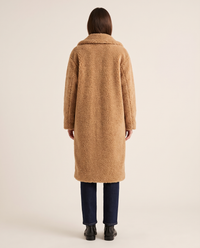 Long Teddy Coat for Women — studio back