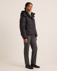 Oversized Hooded Puffer Jacket for Women — three-quarter view