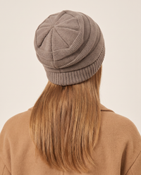 Fleece-Lined Knit Beanie for Women — studio back