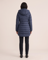 Hooded Down Puffer Jacket for Women — studio back