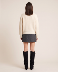 Women's Black Slouchy Suede Knee High Boots — studio back