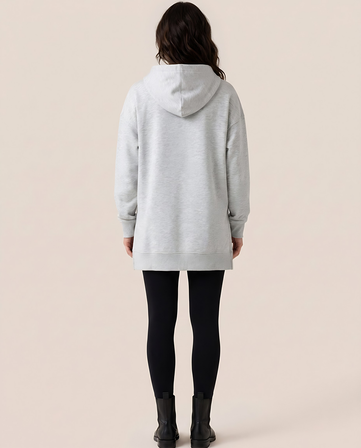 Oversized Hoodie Dress — studio back