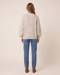 Chunky Knit Crew Neck Sweater — studio back