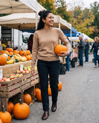 Frostfield Classic Merino Wool Crew Neck Sweater — at a Hudson Valley farmers market
