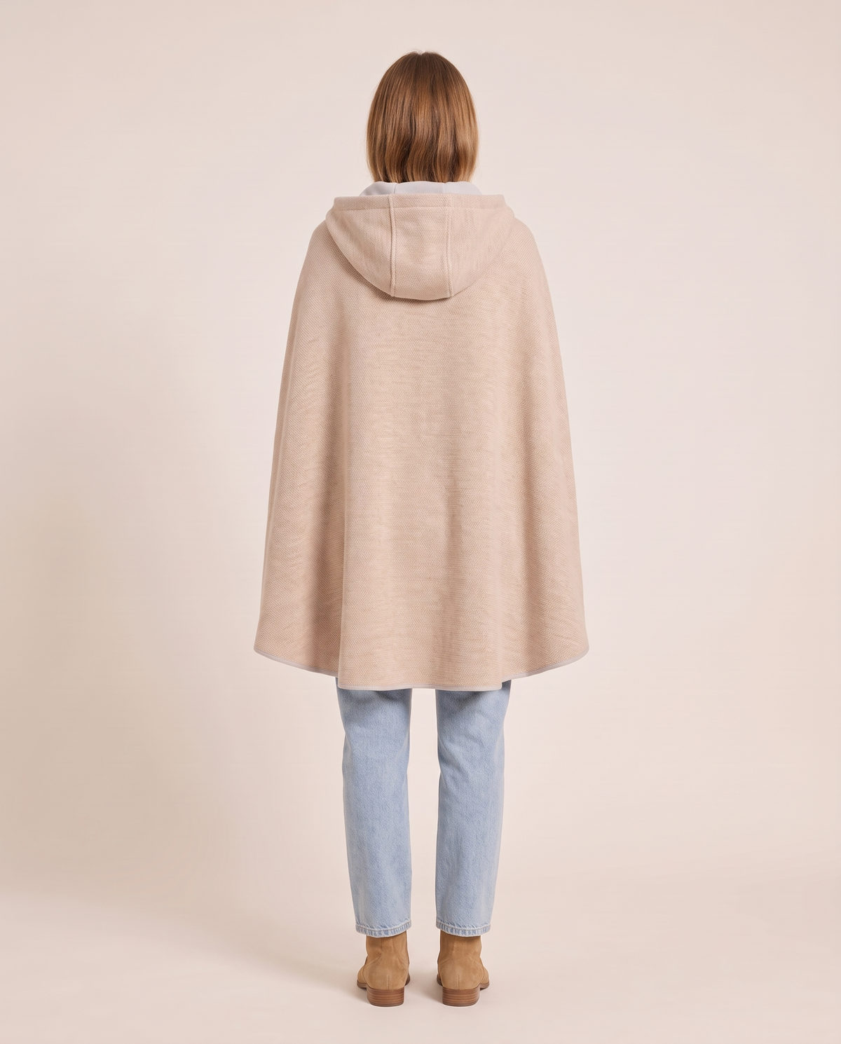 Women's Heated Shawl with Hood — studio back