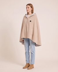 Women's Heated Shawl with Hood — three-quarter view