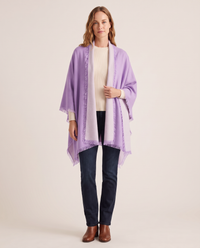 Women's Oversized Cashmere Wrap Scarf in Lavender / Misty Lilac, studio front