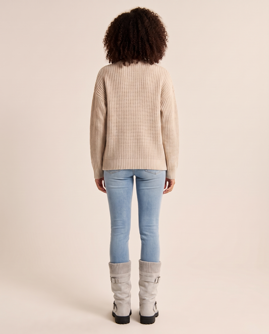 Knit cuff slouch boots for women, back view