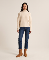 ONORA tan suede western ankle boots for women - front view