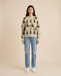 ONORA Christmas tree pattern sweater - Beige front