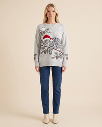 ONORA Christmas cat sweater - Gray front