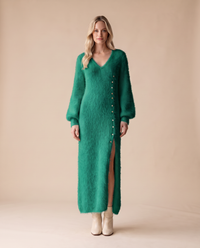 ONORA fluffy maxi lounge dress - green