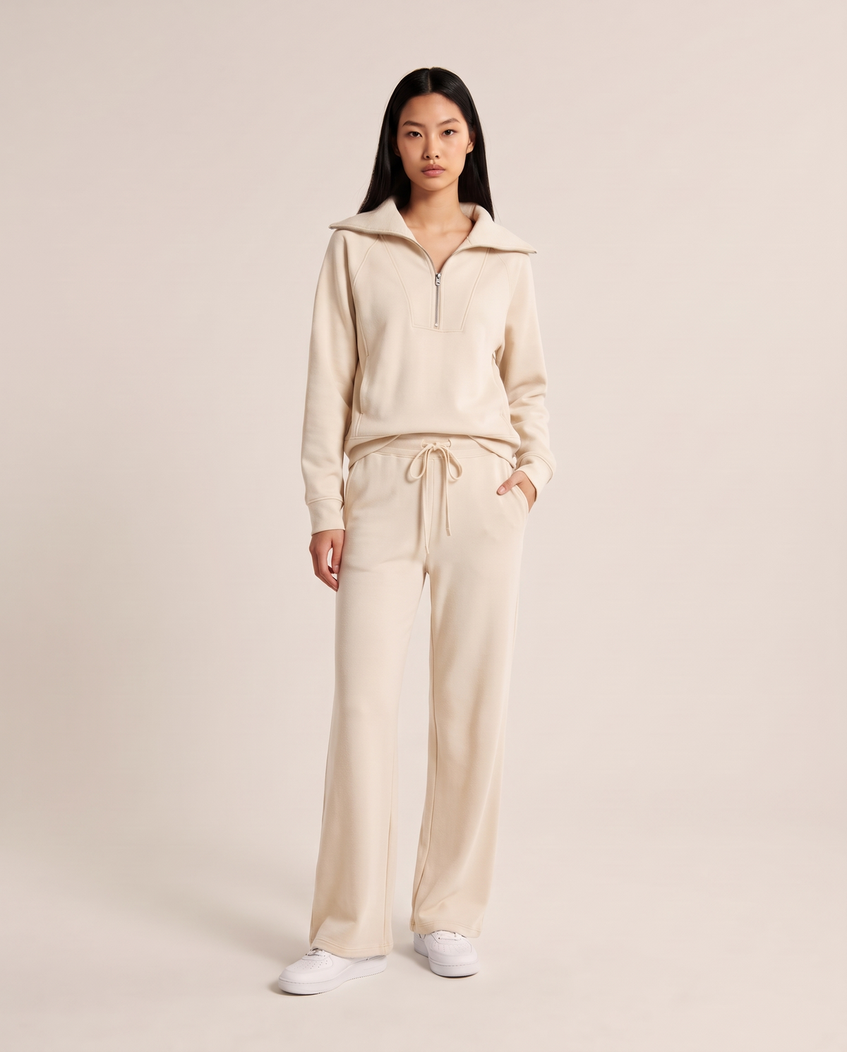 ONORA half-zip lounge set - beige