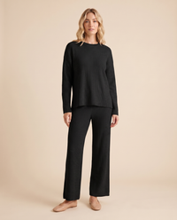 ONORA ribbed knit lounge set - black