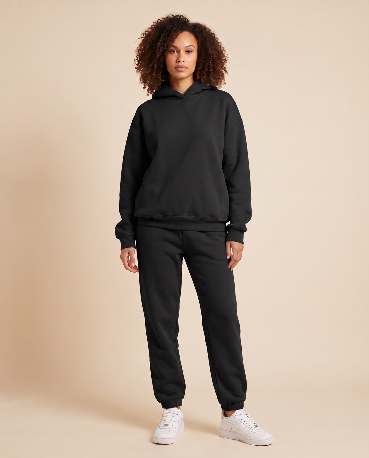ONORA oversized hoodie tracksuit set - black