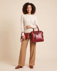 ONORA croc embossed tote bag set - Red