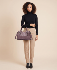 ONORA vegan leather satchel handbag - Mauve