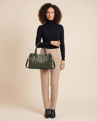 ONORA vegan leather satchel handbag - Olive