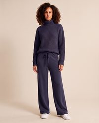 ONORA turtleneck knit lounge set - navy blue
