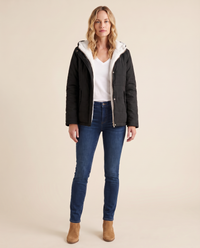 ONORA sherpa lined hooded padded jacket - black