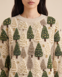 ONORA Christmas tree pattern sweater - detail close-up