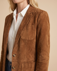 ONORA vintage faux suede blazer - detail