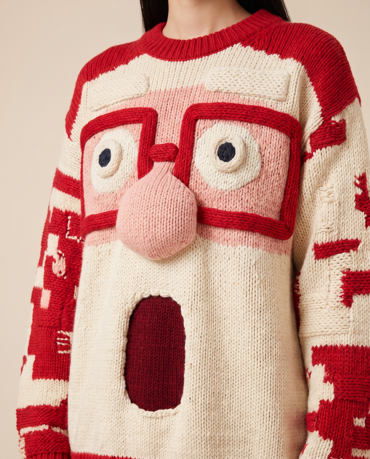 ONORA Santa Claus Christmas sweater - detail close-up