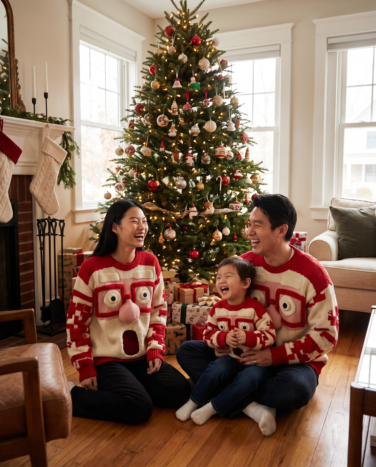 ONORA Santa Claus Christmas sweater - Christmas family matching