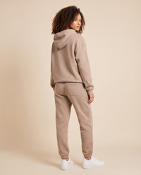 ONORA oversized hoodie tracksuit set - back view, light brown