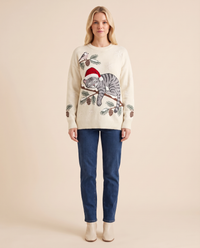 ONORA Christmas cat sweater - White