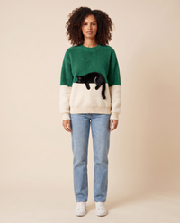 ONORA black cat sweater - Green