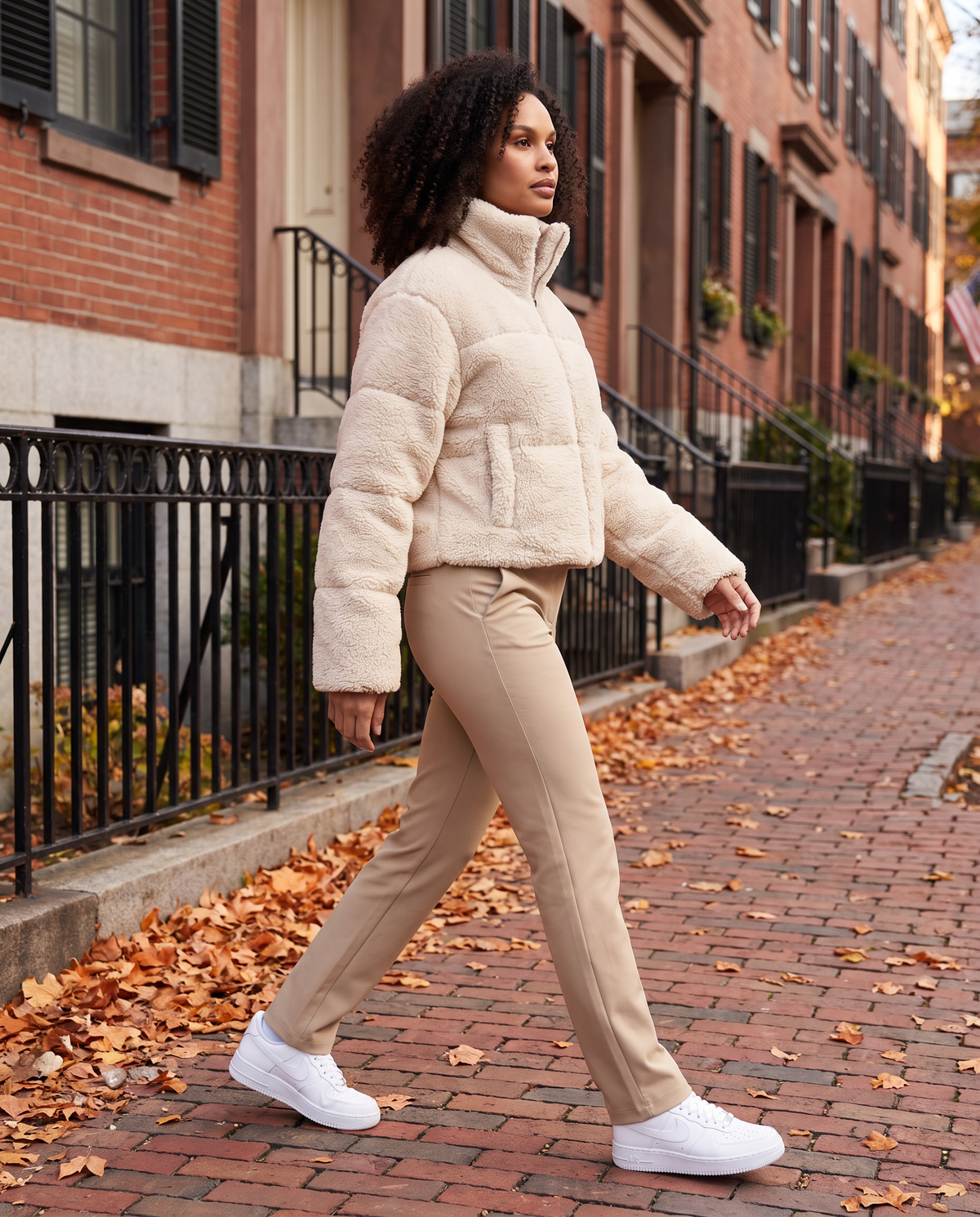 ONORA cropped sherpa puffer jacket - Boston Beacon Hill