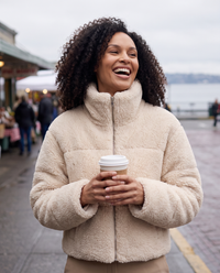 ONORA cropped sherpa puffer jacket - Seattle Pike Place