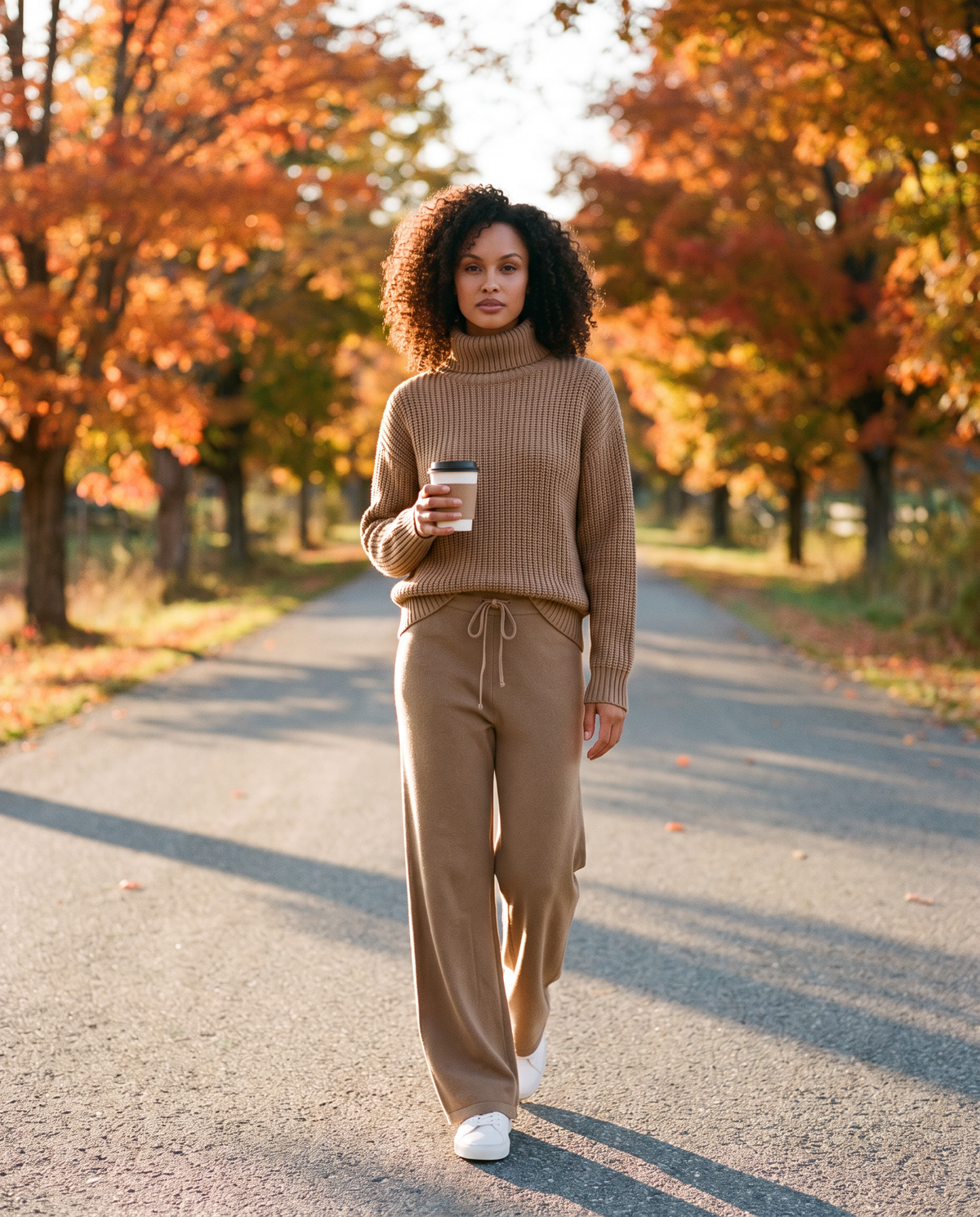 ONORA turtleneck knit lounge set - Vermont autumn road