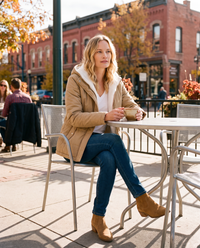ONORA sherpa lined hooded padded jacket - Denver café