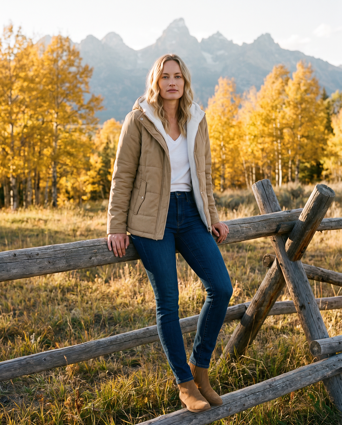 ONORA sherpa lined hooded padded jacket - Jackson Hole ranch