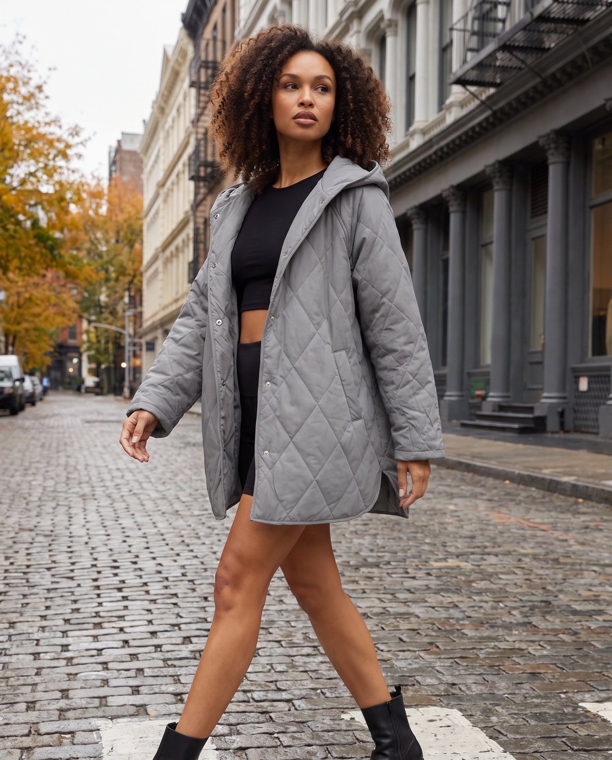 ONORA diamond quilted hooded puffer coat - New York SoHo