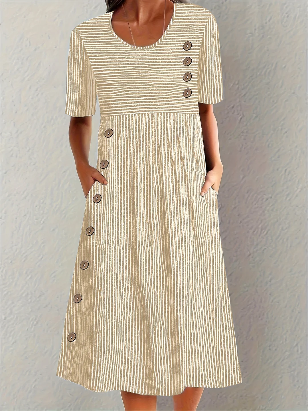 Marina - Elegant Striped Midi Dress