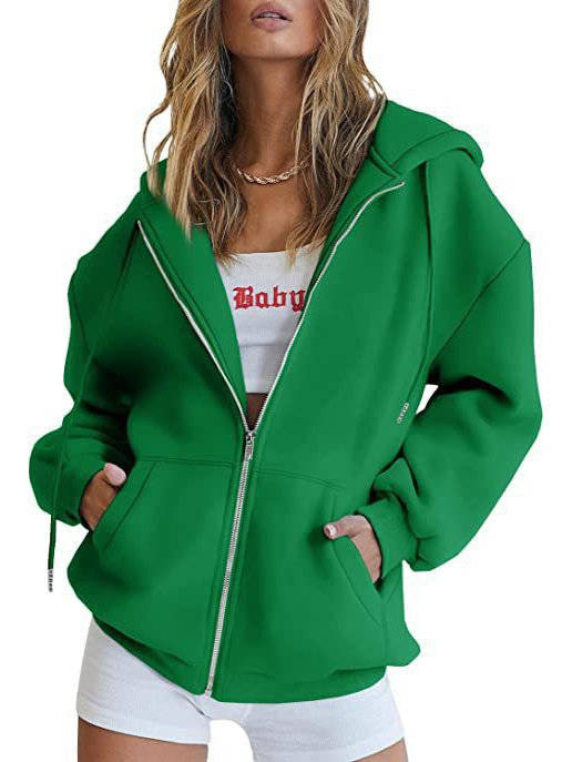 Women's Oversized Zip Up Hoodie, Fleece Sweatshirt Jacket with Pockets