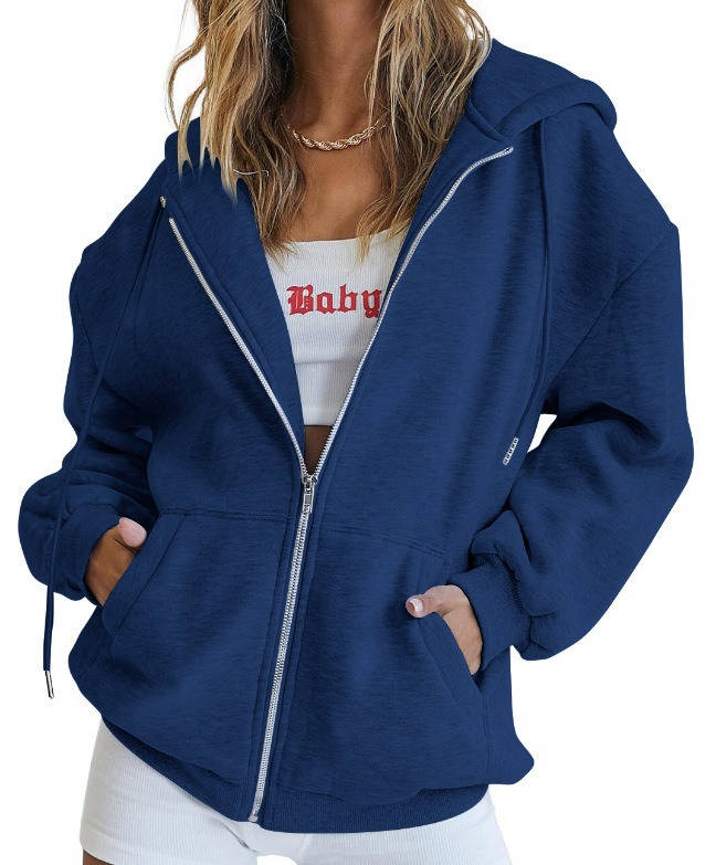 Women's Oversized Zip Up Hoodie, Fleece Sweatshirt Jacket with Pockets