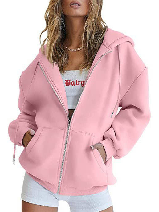 Women's Oversized Zip Up Hoodie, Fleece Sweatshirt Jacket with Pockets