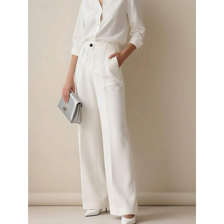 Women's Tailored Trousers, High Waisted Straight Leg Work Pants