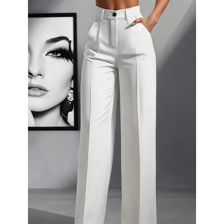 Women's Tailored Trousers, High Waisted Straight Leg Work Pants