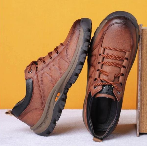 Leather Walking Shoes with Cushioned Arch Support, view 6