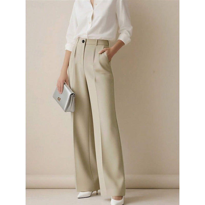 Women's Tailored High-Waisted Straight-Leg Work Pants, view 8