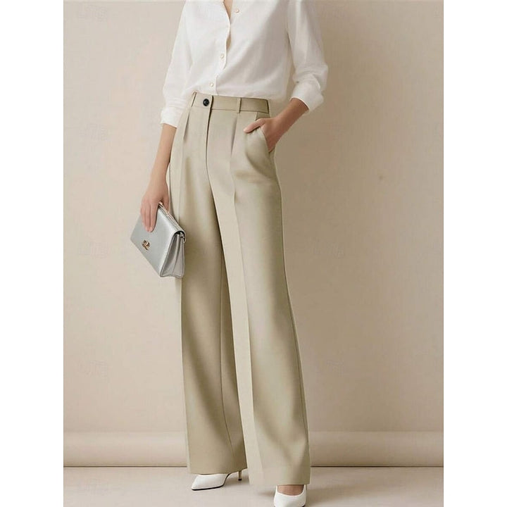 Women's Tailored Trousers, High Waisted Straight Leg Work Pants