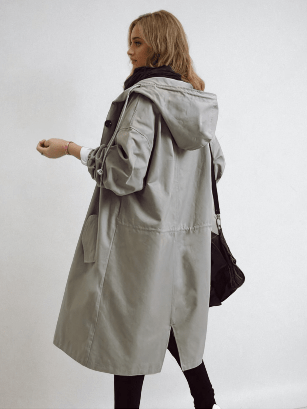 Women's Packable Lightweight Hooded Longline Jacket, view 2