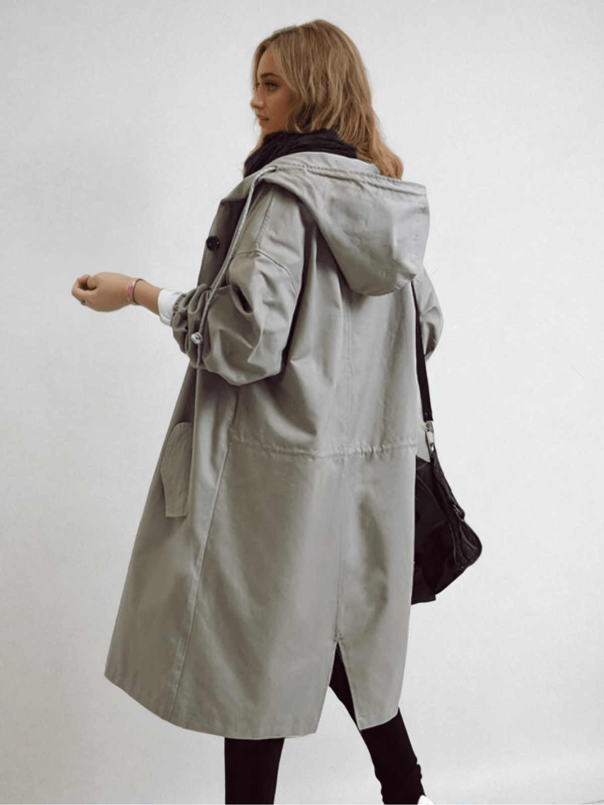 Women's Packable Lightweight Hooded Longline Jacket, view 2