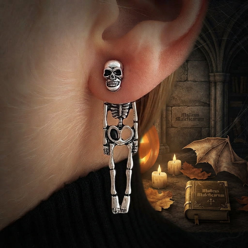 Miss Spooky Skeleton Halloween Earrings for Women